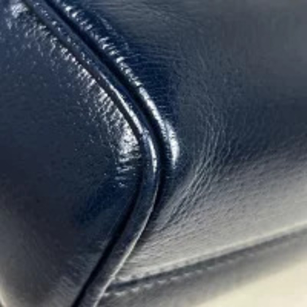 Gucci leather GG Blue bag tote GG Navy handbag interlocking Blue